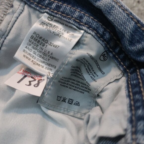 Mens AG Adriano Goldschmied "The Dylan The Skinnies" Blue Distressed Jeans 33 - Picture 6 of 6